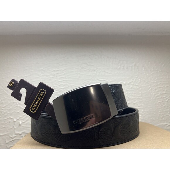 COACH F12026 Men's Buckle Reversible Belt 38mm Black one size NWT - Picture 1 of 5